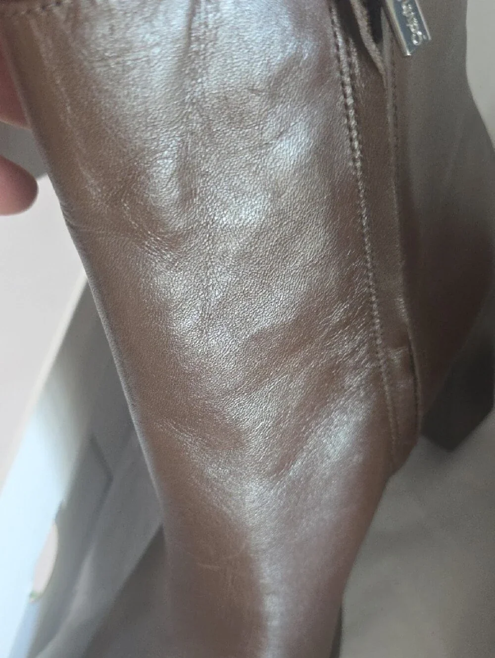Calvin Klein Brown Leather Pointed Ankle Booties